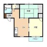白新線・羽越本線（新潟県内）/西新発田駅 徒歩19分 2階 築34年 2DKの間取り