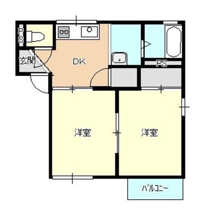 間取図 白新線・羽越本線（新潟県内）/新発田駅 徒歩12分 2階 築37年