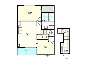 間取図 白新線・羽越本線（新潟県内）/中条駅 徒歩7分 2階 築18年