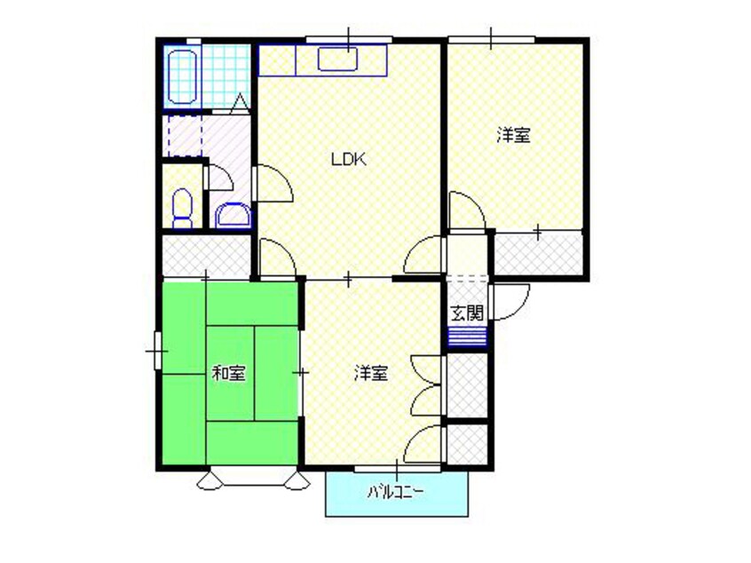 間取図 白新線・羽越本線（新潟県内）/新発田駅 徒歩34分 2階 築29年