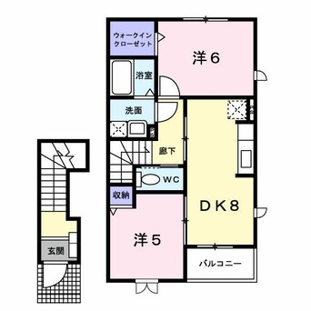 間取図 白新線・羽越本線（新潟県内）/水原駅 バス27分千都ハイツ下車:停歩3分 2階 築17年