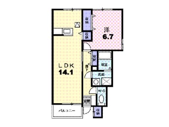 間取図 白新線・羽越本線（新潟県内）/中条駅 徒歩8分 1階 築22年