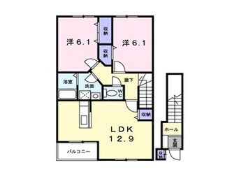 間取図 白新線・羽越本線（新潟県内）/中条駅 徒歩8分 2階 築21年