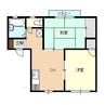 白新線・羽越本線（新潟県内）/新発田駅 徒歩34分 2階 築28年 2DKの間取り