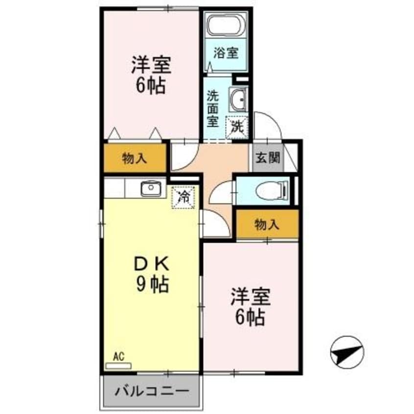 間取図 白新線・羽越本線（新潟県内）/新発田駅 バス8分城北町2丁目下車:停歩2分 1階 築26年