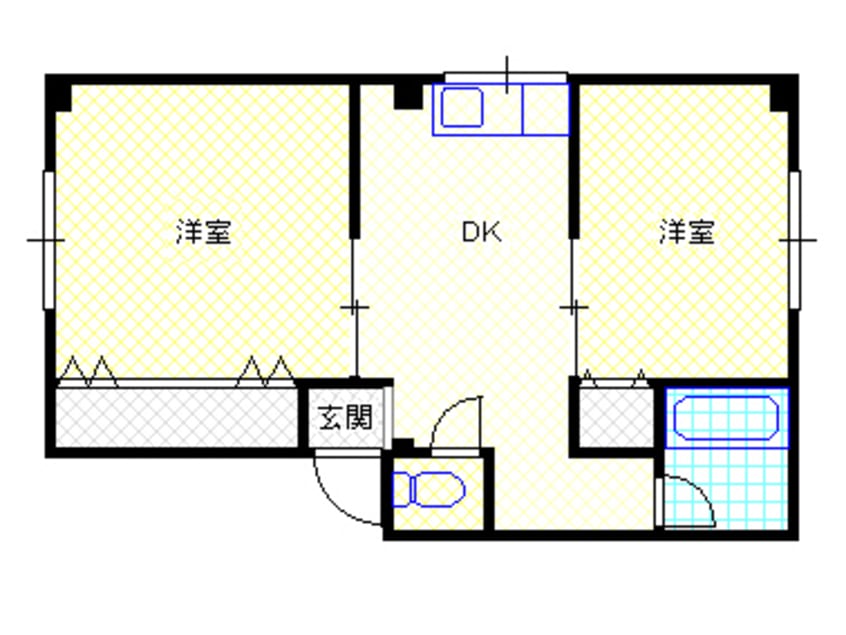 間取図 白新線・羽越本線（新潟県内）/新発田駅 徒歩7分 1階 築37年