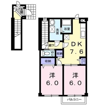 間取図 白新線・羽越本線（新潟県内）/西新発田駅 徒歩23分 2階 築25年