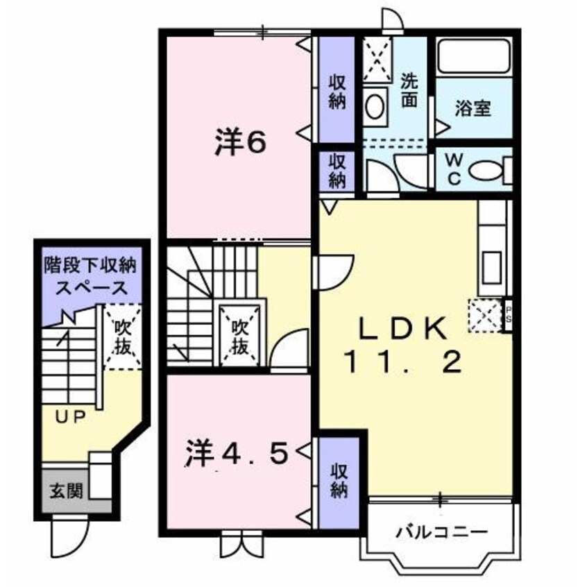 間取図 白新線・羽越本線（新潟県内）/西新発田駅 徒歩24分 2階 築28年