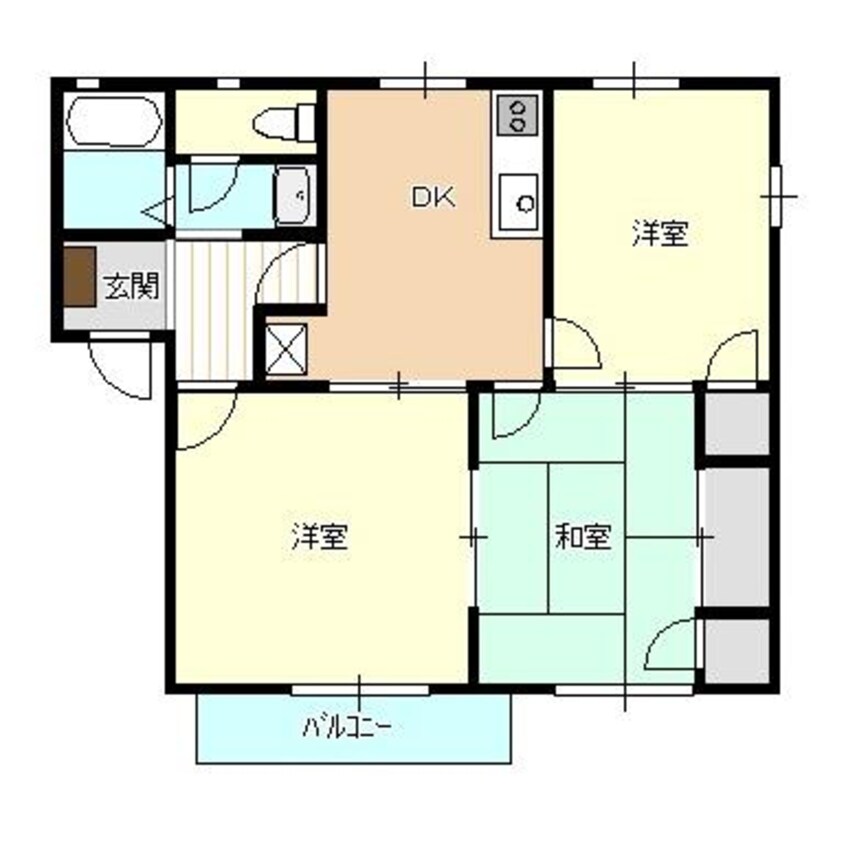 間取図 白新線・羽越本線（新潟県内）/新発田駅 徒歩18分 2階 築30年