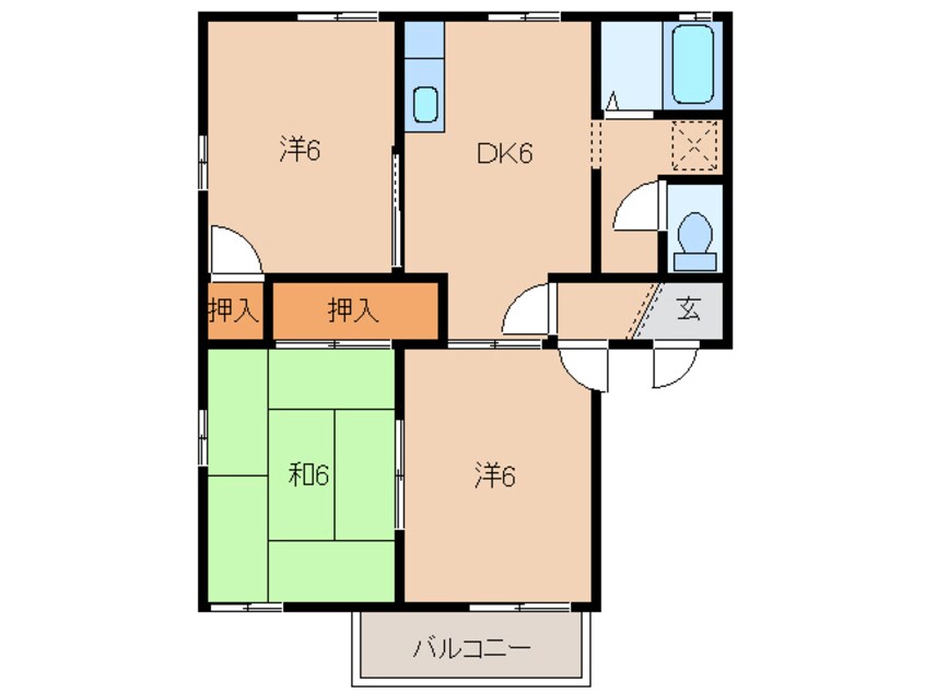 間取図 白新線・羽越本線（新潟県内）/新発田駅 バス9分自動車学校前下車:停歩6分 1階 築31年