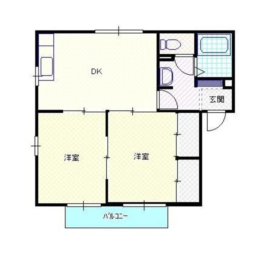 間取図 白新線・羽越本線（新潟県内）/西新発田駅 徒歩24分 2階 築32年