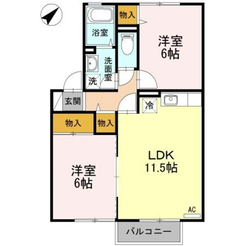 間取図 白新線・羽越本線（新潟県内）/金塚駅 徒歩4分 2階 築20年