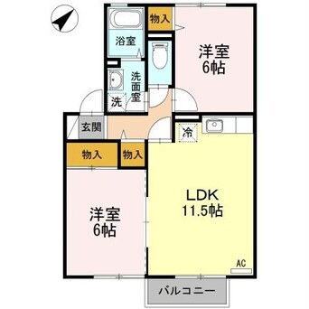 間取図 白新線・羽越本線（新潟県内）/金塚駅 徒歩4分 2階 築20年