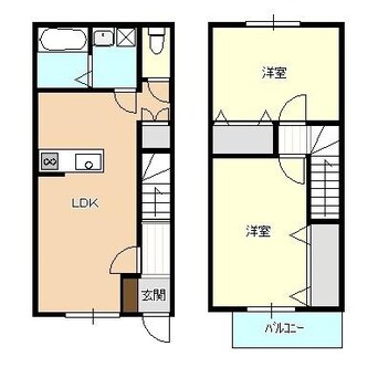 間取図 白新線・羽越本線（新潟県内）/新発田駅 徒歩23分 1-2階 築14年