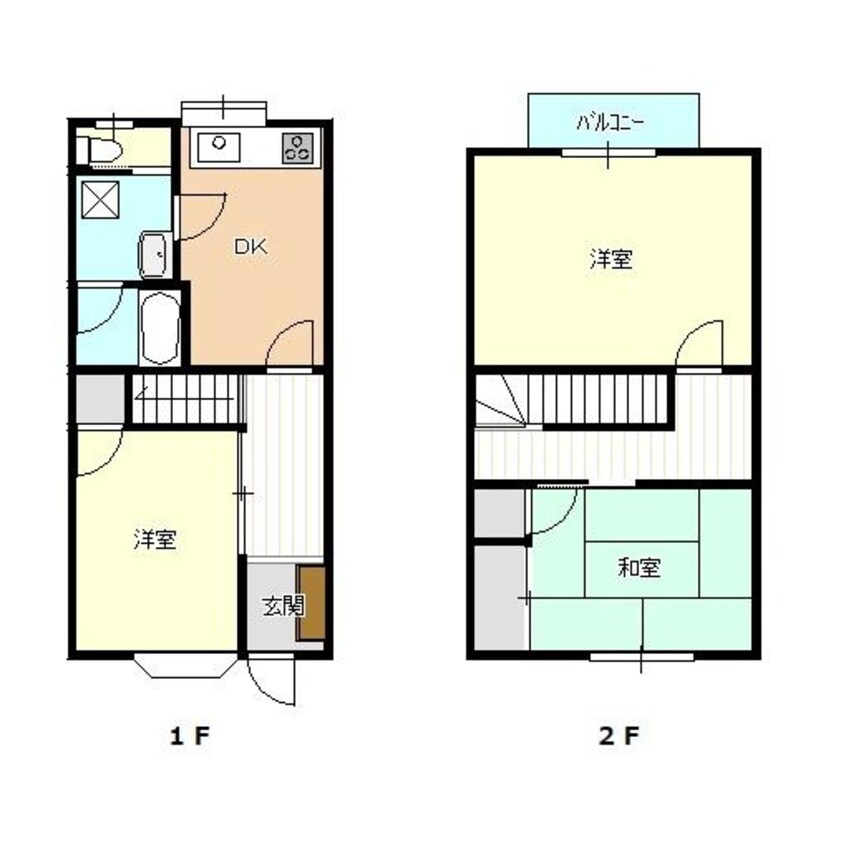 間取図 白新線・羽越本線（新潟県内）/新発田駅 バス9分バス下車:停歩7分 1-2階 築30年