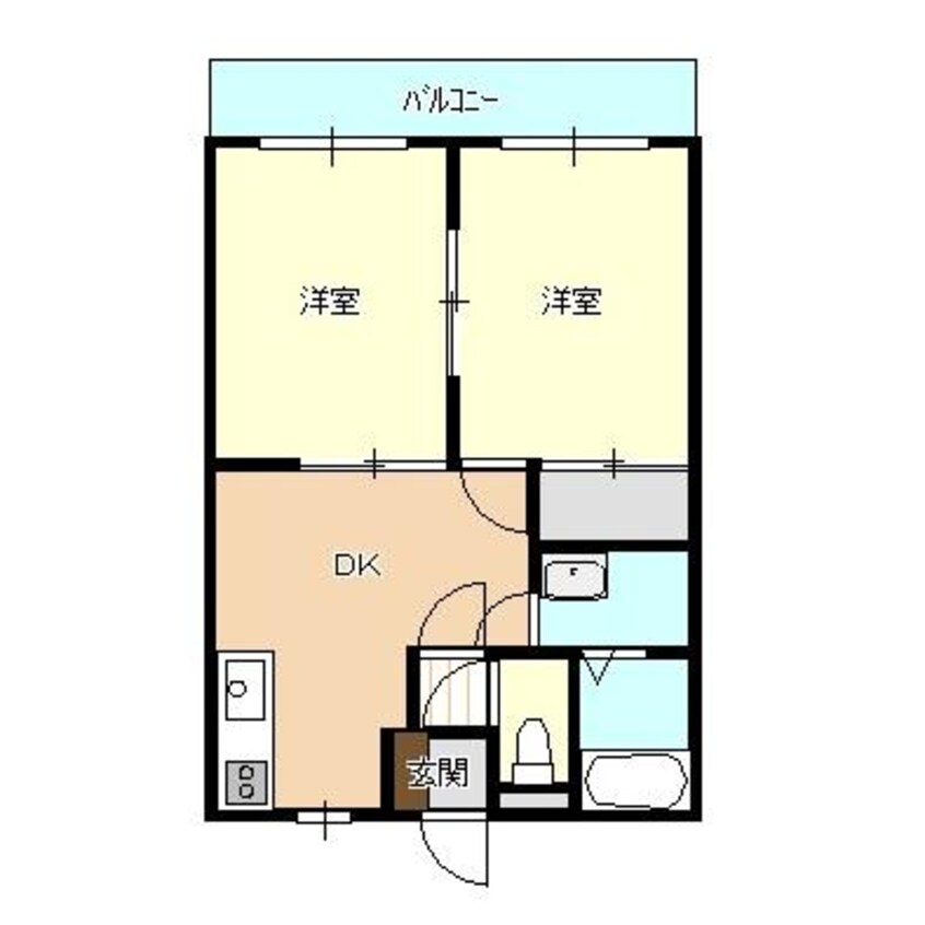 間取図 白新線・羽越本線（新潟県内）/新発田駅 徒歩11分 3階 築28年