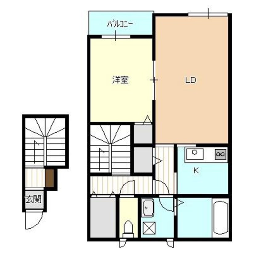 間取図 白新線・羽越本線（新潟県内）/西新発田駅 徒歩22分 2階 築14年