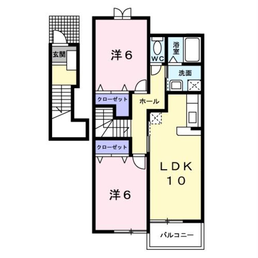 間取図 白新線・羽越本線（新潟県内）/佐々木駅 バス25分網代浜会館下車:停歩1分 2階 築19年