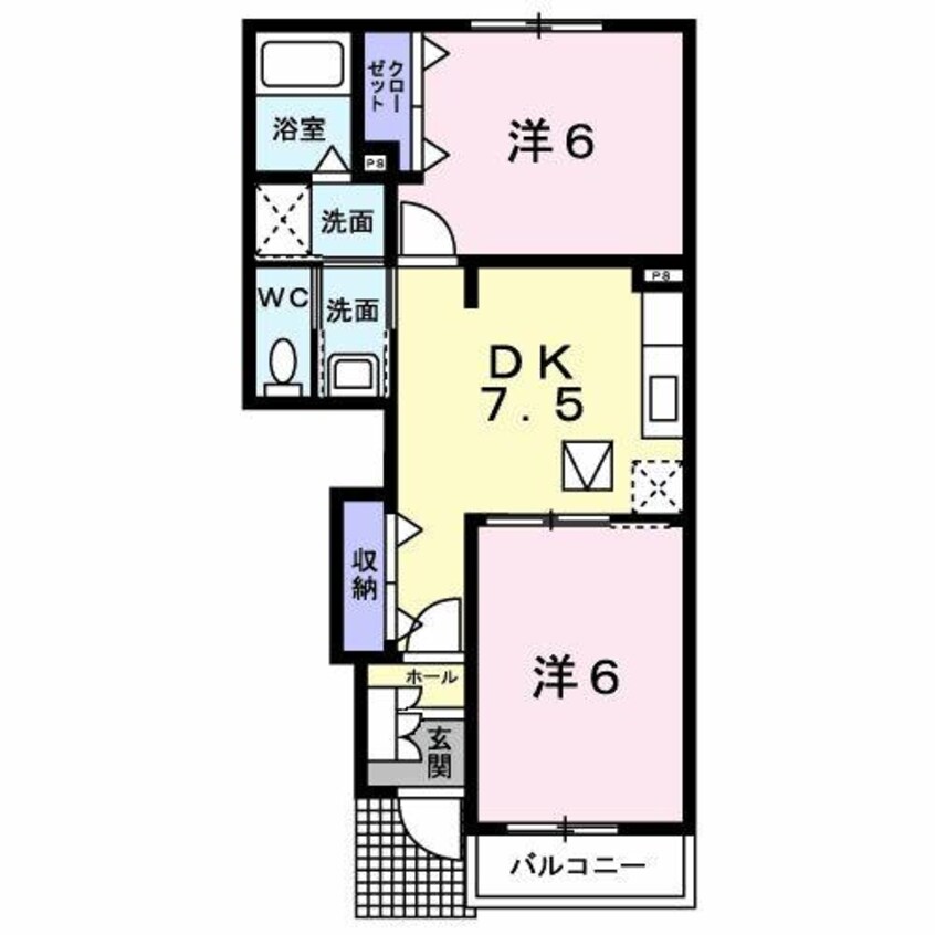 間取図 白新線・羽越本線（新潟県内）/佐々木駅 バス37分杉谷内公会堂下車:停歩1分 1階 築19年