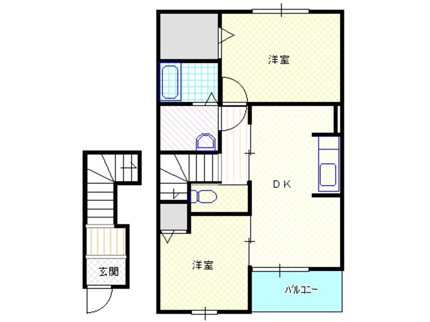 間取図 白新線・羽越本線（新潟県内）/村上駅 徒歩6分 2階 築14年