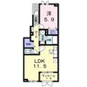 白新線・羽越本線（新潟県内）/西新発田駅 徒歩8分 1階 築13年 1LDKの間取り