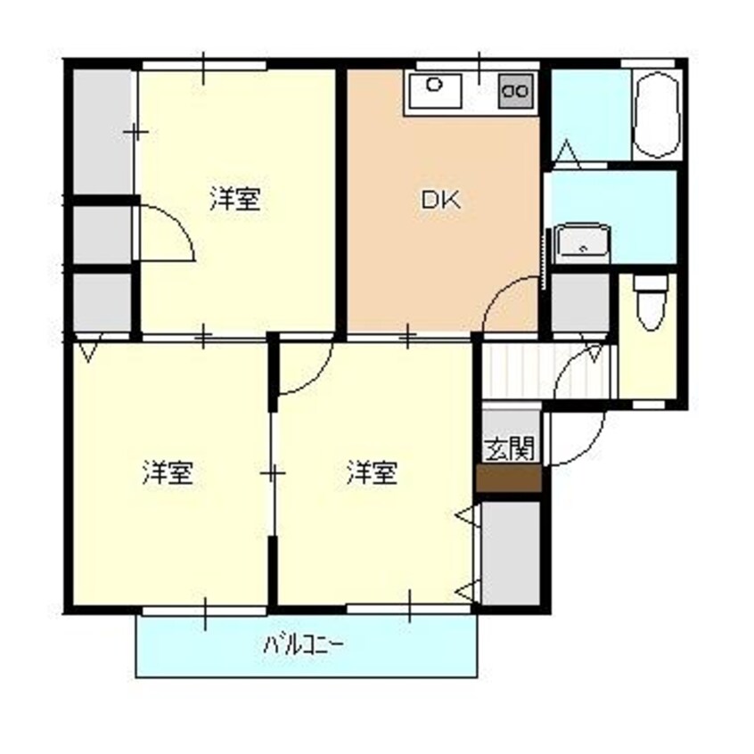 間取図 白新線・羽越本線（新潟県内）/新発田駅 バス29分コモタウン前下車:停歩4分 2階 築29年