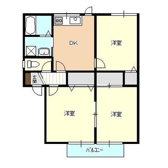 間取図 白新線・羽越本線（新潟県内）/西新発田駅 徒歩26分 2階 築27年