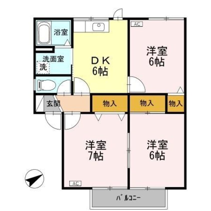 間取図 白新線・羽越本線（新潟県内）/西新発田駅 徒歩26分 2階 築28年