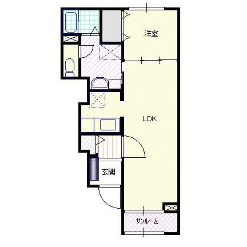 間取図 白新線・羽越本線（新潟県内）/新発田駅 徒歩12分 1階 築13年