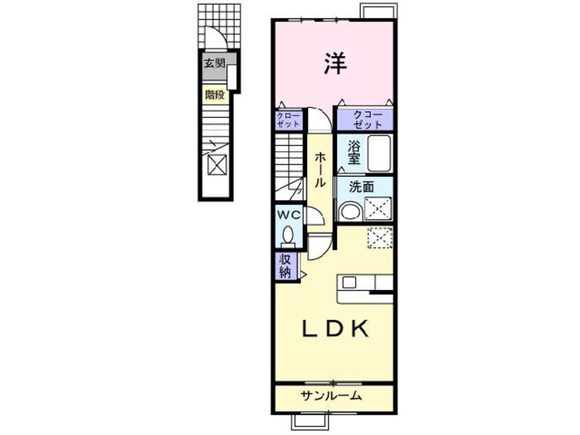 間取図 白新線・羽越本線（新潟県内）/新発田駅 バス23分城北町一丁目下車:停歩7分 2階 築15年