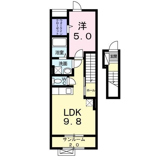 間取り図 白新線・羽越本線（新潟県内）/新発田駅 徒歩14分 2階 築13年