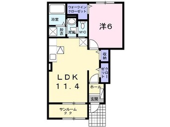 間取図 白新線・羽越本線（新潟県内）/水原駅 バス38分安田市所下車:停歩2分 1階 築12年