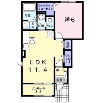 間取図 白新線・羽越本線（新潟県内）/水原駅 バス38分安田市所下車:停歩2分 1階 築13年