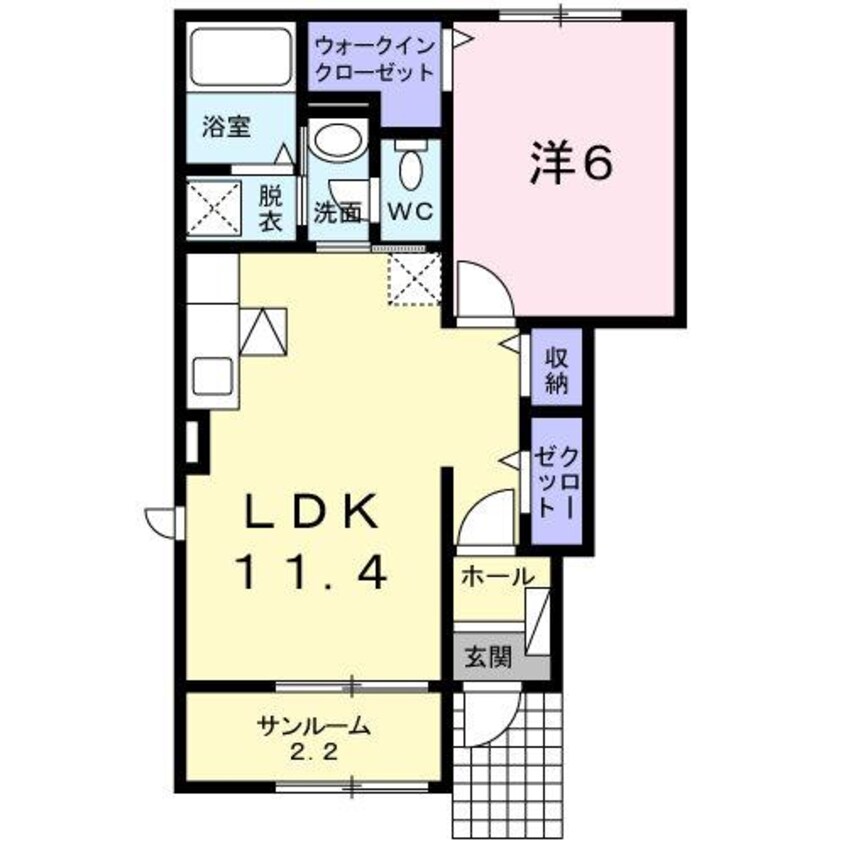 間取図 白新線・羽越本線（新潟県内）/水原駅 バス38分安田市所下車:停歩2分 1階 築13年