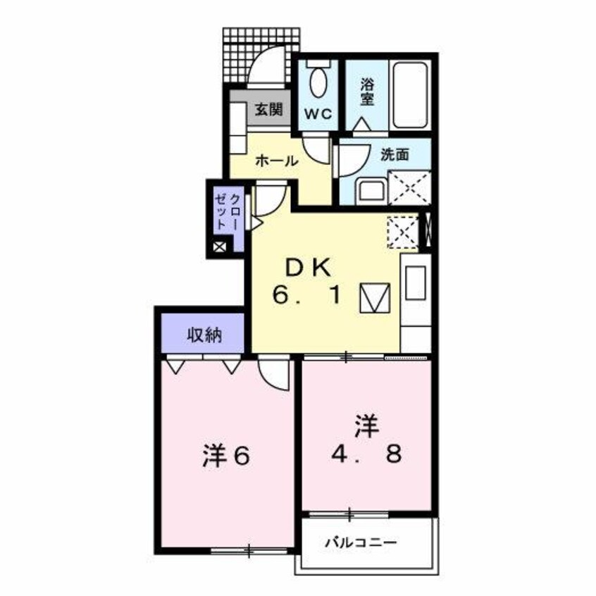 間取図 白新線・羽越本線（新潟県内）/中条駅 徒歩13分 1階 築20年