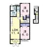白新線・羽越本線（新潟県内）/中条駅 徒歩11分 2階 築15年 2LDKの間取り