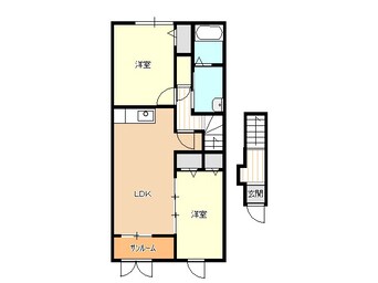 間取図 白新線・羽越本線（新潟県内）/佐々木駅 バス18分山倉小学校下車:停歩4分 2階 築13年