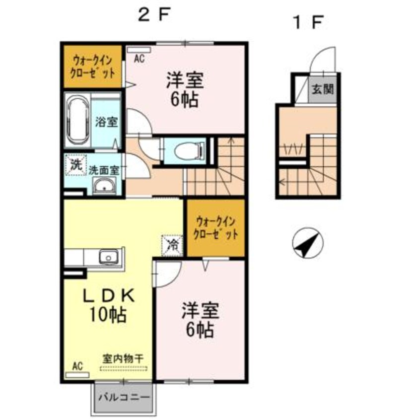 間取図 白新線・羽越本線（新潟県内）/新発田駅 バス27分宮下下車:停歩3分 2階 築11年