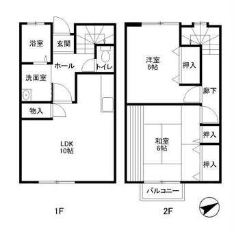 間取図 白新線・羽越本線（新潟県内）/新発田駅 バス6分商業高校前下車:停歩3分 1-2階 築27年