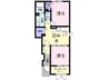 白新線・羽越本線（新潟県内）/京ケ瀬駅 徒歩15分 1階 築14年 2DKの間取り