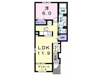 間取図 白新線・羽越本線（新潟県内）/新発田駅 徒歩11分 1階 築8年