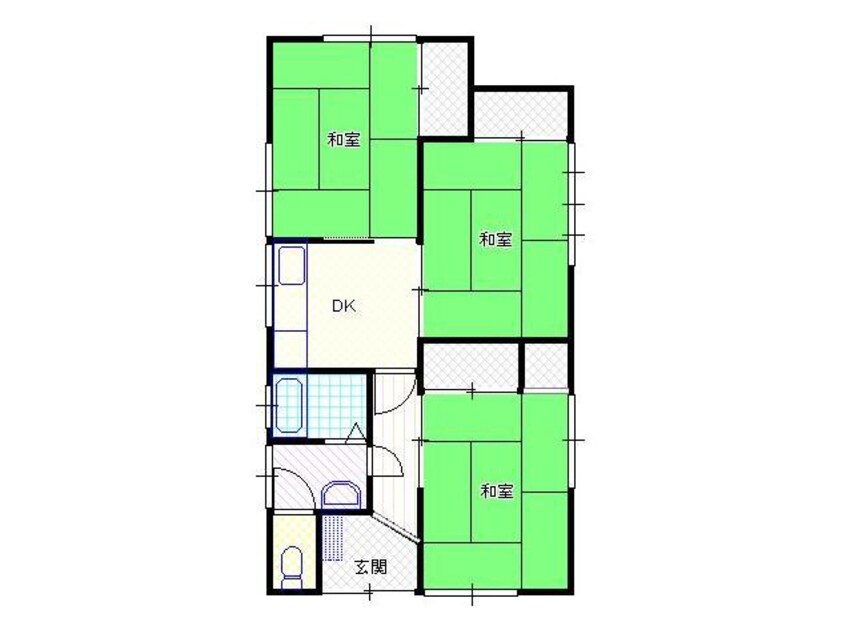 間取図 白新線・羽越本線（新潟県内）/新発田駅 徒歩23分 1階 築44年