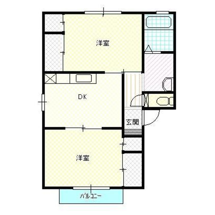 間取図 白新線・羽越本線（新潟県内）/西新発田駅 徒歩12分 2階 築28年