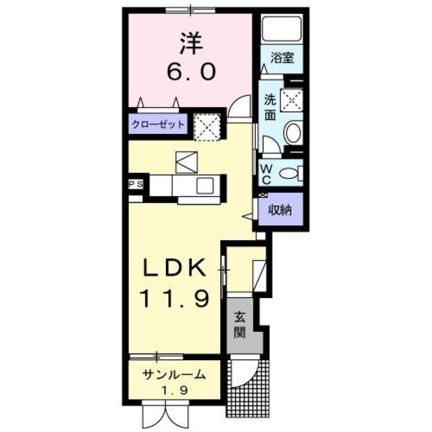 間取図 白新線・羽越本線（新潟県内）/新発田駅 徒歩12分 1階 築8年