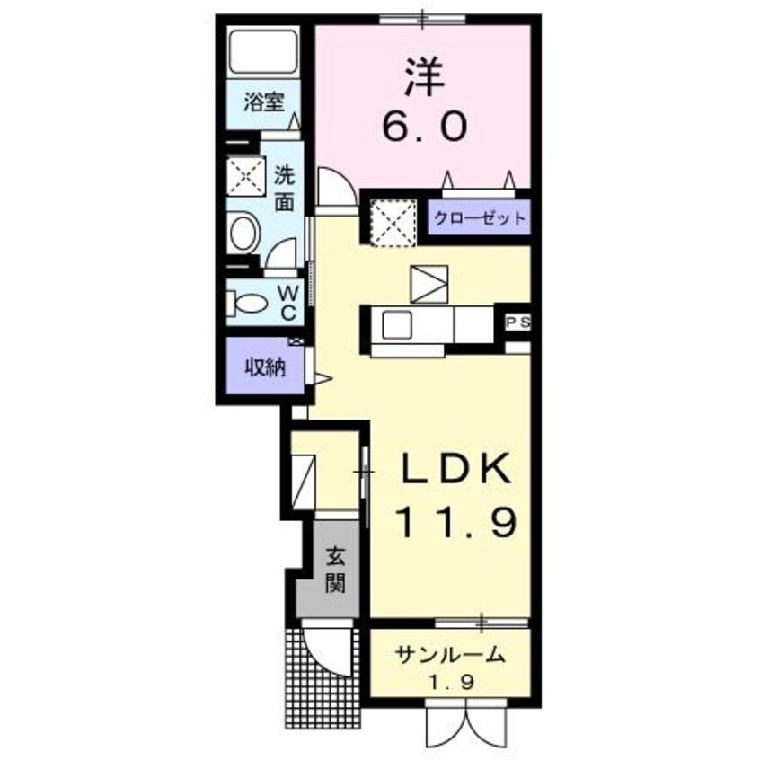 間取図 白新線・羽越本線（新潟県内）/西新発田駅 徒歩19分 1階 築6年