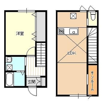 間取図 白新線・羽越本線（新潟県内）/新発田駅 徒歩23分 1-2階 築6年