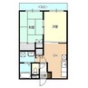 白新線・羽越本線（新潟県内）/新発田駅 徒歩6分 2階 築24年 2DKの間取り