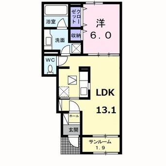 間取図 白新線・羽越本線（新潟県内）/新発田駅 バス6分農業高校前下車:停歩3分 1階 築4年