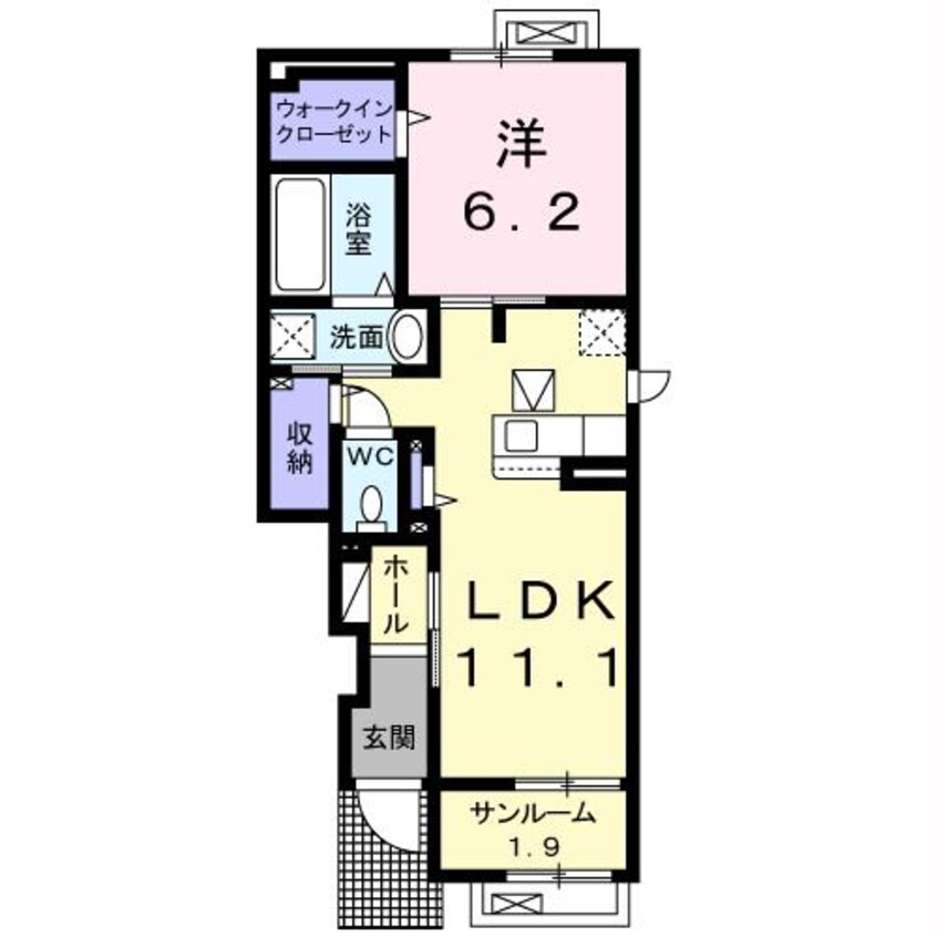 間取図 白新線・羽越本線（新潟県内）/西新発田駅 徒歩15分 1階 築4年