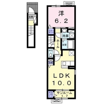 間取図 白新線・羽越本線（新潟県内）/西新発田駅 徒歩8分 2階 築3年